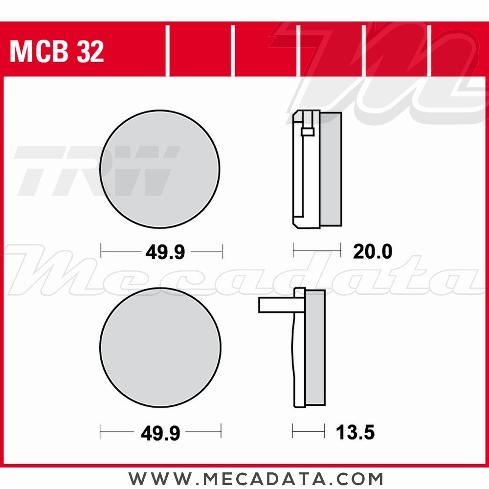 Plaquettes de frein Avant ~ TRW Lucas MCB 32 