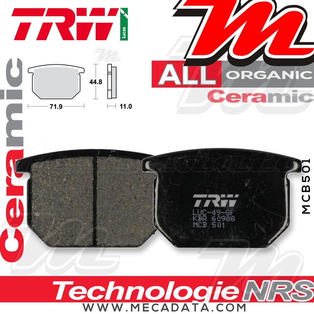 Plaquettes de frein Avant ~ TRW Lucas MCB 501 