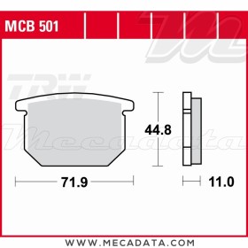 Plaquettes de frein Avant ~ TRW Lucas MCB 501 