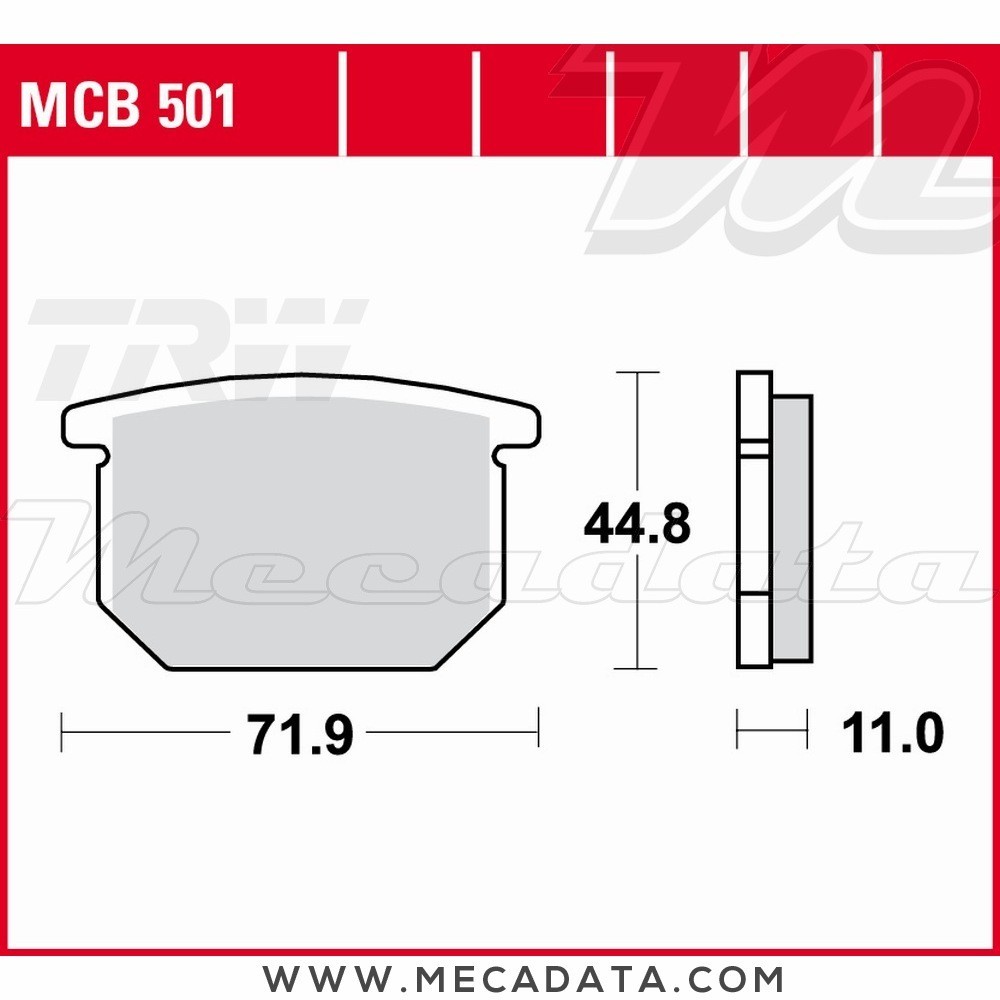 Plaquettes de frein Avant ~ TRW Lucas MCB 501 