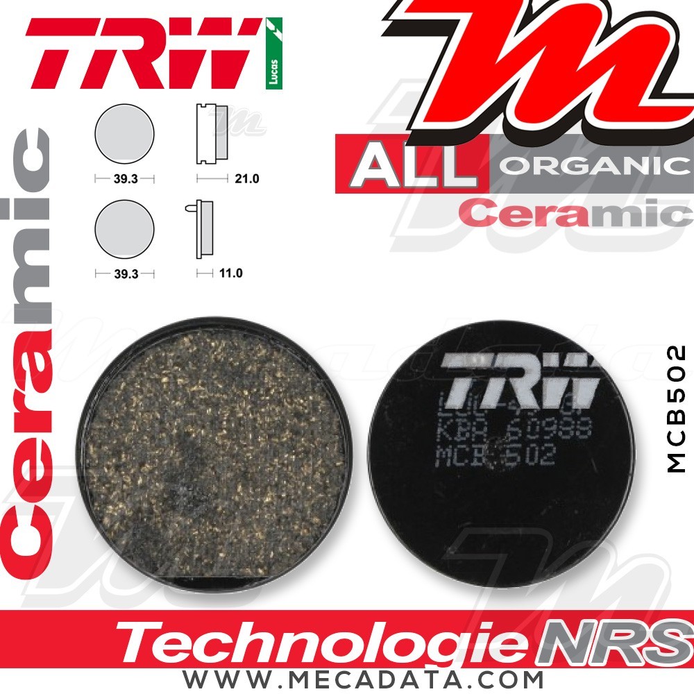 Plaquettes de frein Arrière ~ TRW Lucas MCB 502 