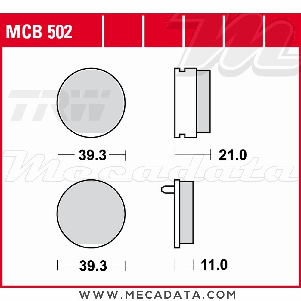 Plaquettes de frein Arrière ~ TRW Lucas MCB 502 