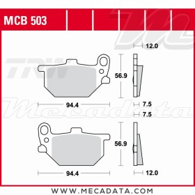 Plaquettes de frein Avant ~ TRW Lucas MCB 503 