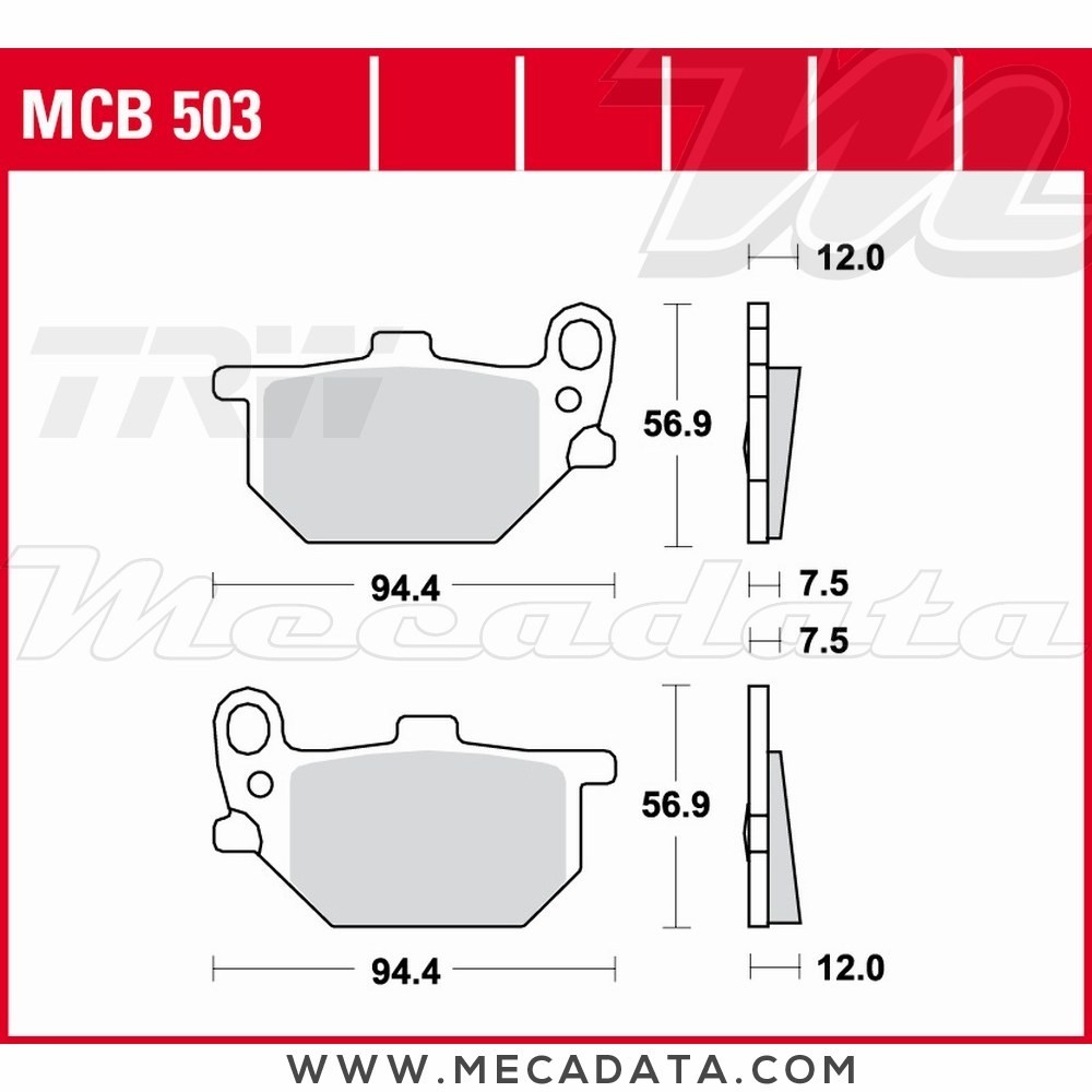 Plaquettes de frein Avant ~ TRW Lucas MCB 503 