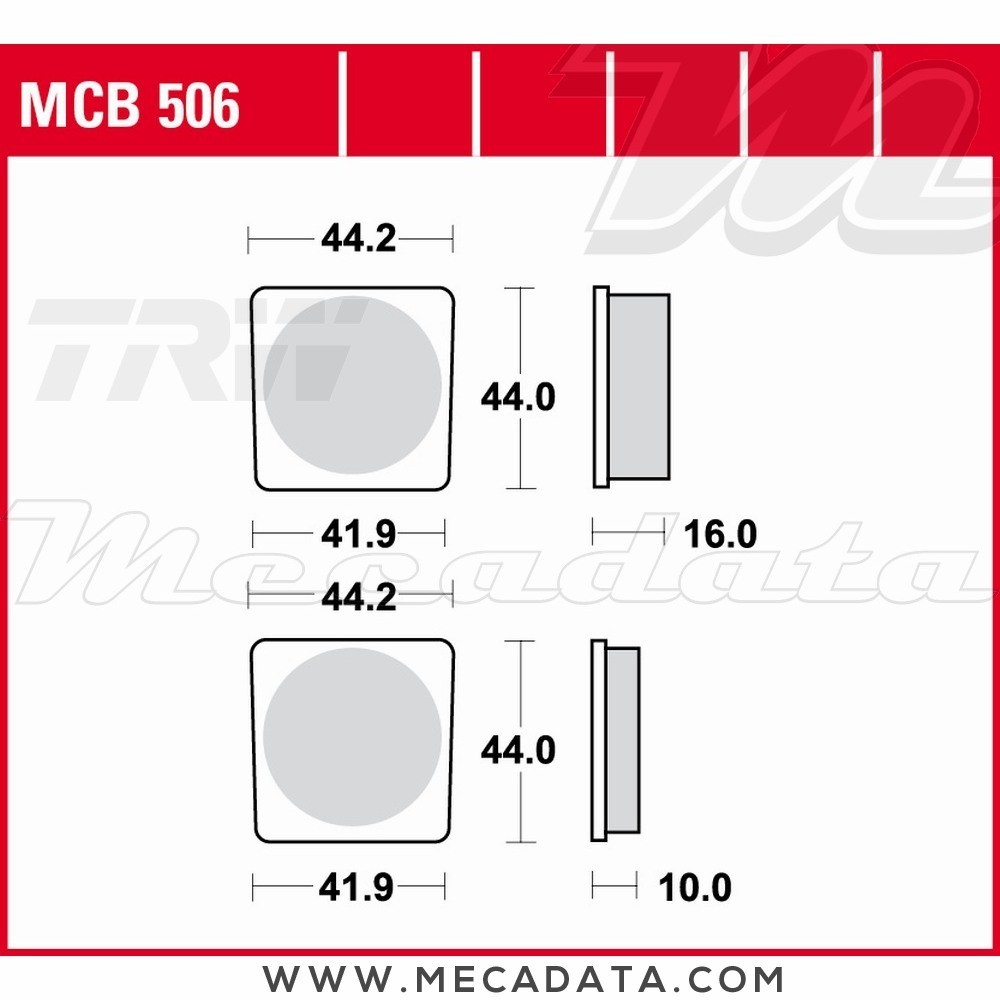 Plaquettes de frein Arrière ~ TRW Lucas MCB 506 