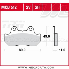Plaquettes de frein Avant ~ TRW Lucas MCB 512 SV 