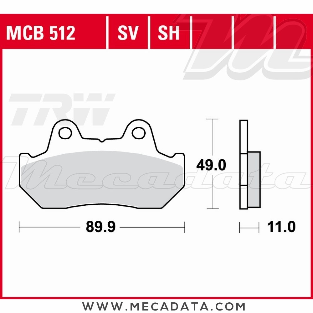 Plaquettes de frein Avant ~ TRW Lucas MCB 512 SV 