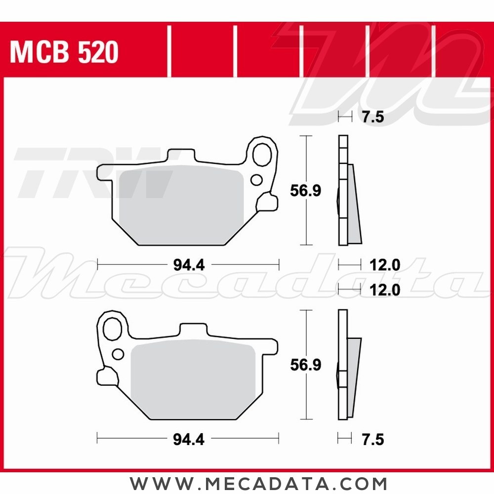Plaquettes de frein Avant ~ TRW Lucas MCB 520 