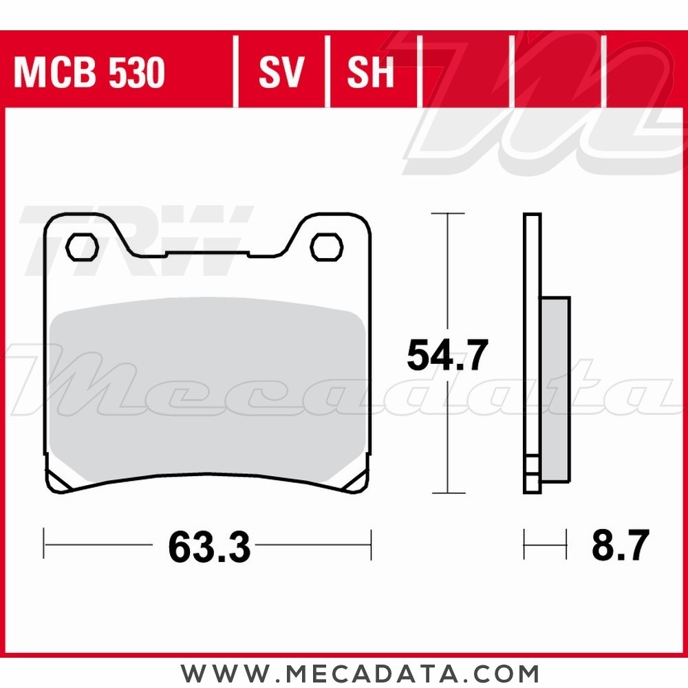 Plaquettes de frein Avant ~ TRW Lucas MCB 530 SH 