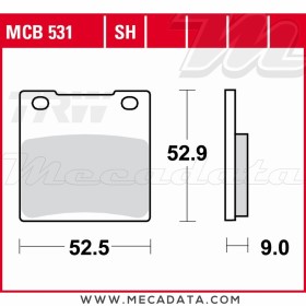Plaquettes de frein Arrière ~ TRW Lucas MCB 531 SH 