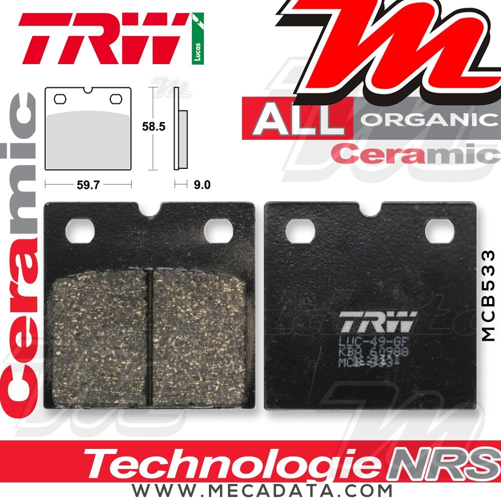 Plaquettes de frein Avant ~ TRW Lucas MCB 533 