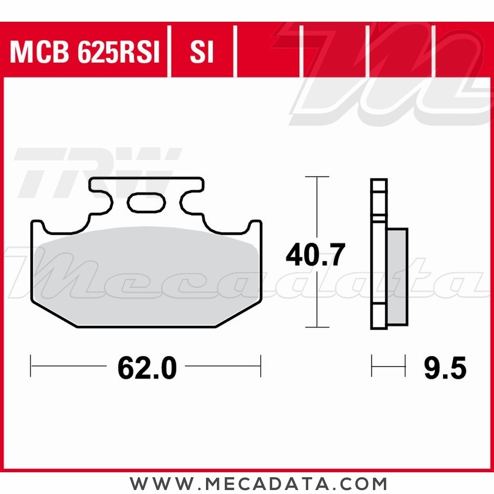 Plaquettes de frein Arrière ~ TRW Lucas MCB 625 RSI 