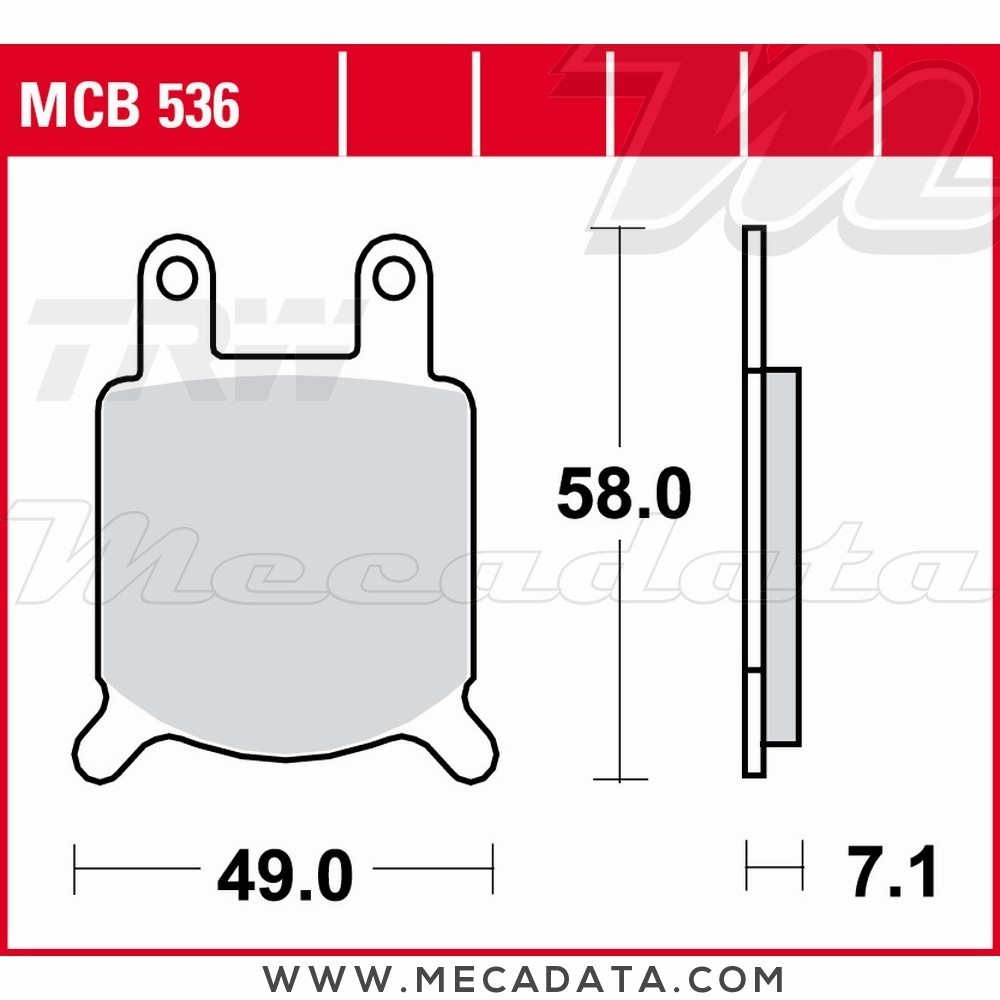 Plaquettes de frein Avant ~ TRW Lucas MCB 536 