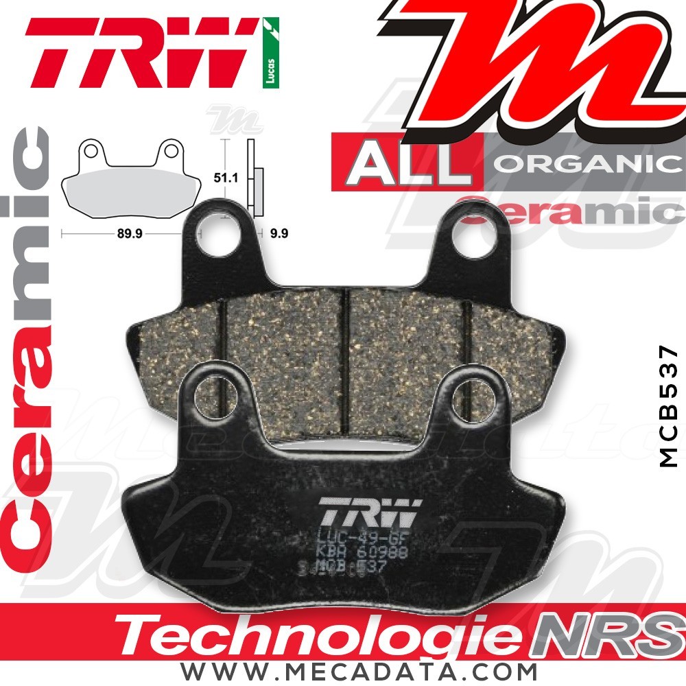 Plaquettes de frein Avant ~ TRW Lucas MCB 537 