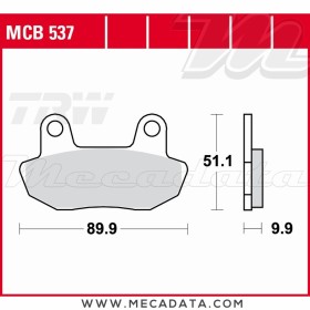 Plaquettes de frein Avant ~ TRW Lucas MCB 537 