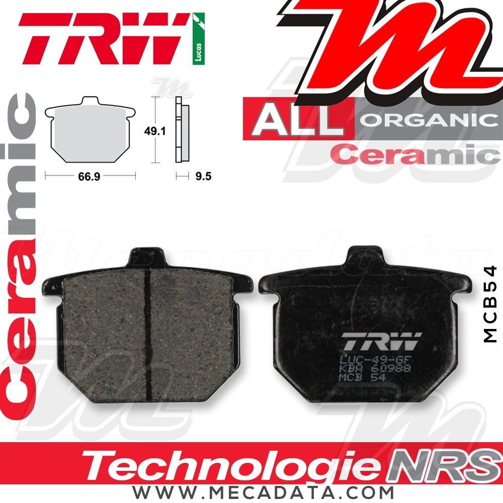 Plaquettes de frein Avant ~ TRW Lucas MCB 54 