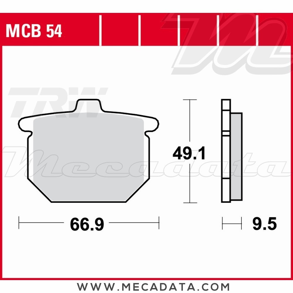 Plaquettes de frein Avant ~ TRW Lucas MCB 54 