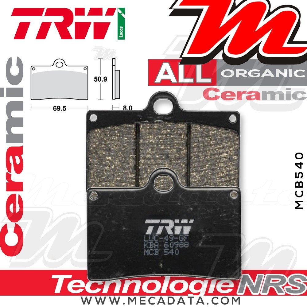 Plaquettes de frein Avant ~ TRW Lucas MCB 540 