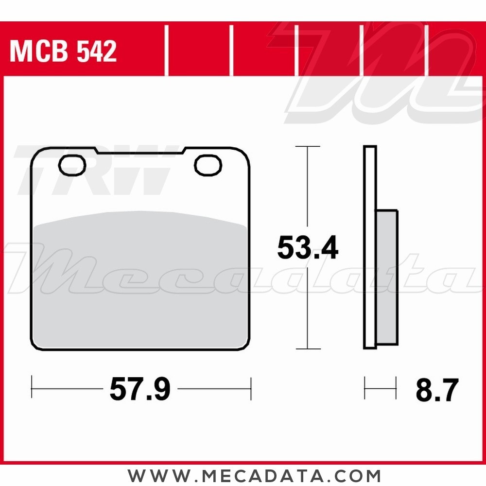 Plaquettes de frein Avant ~ TRW Lucas MCB 542 