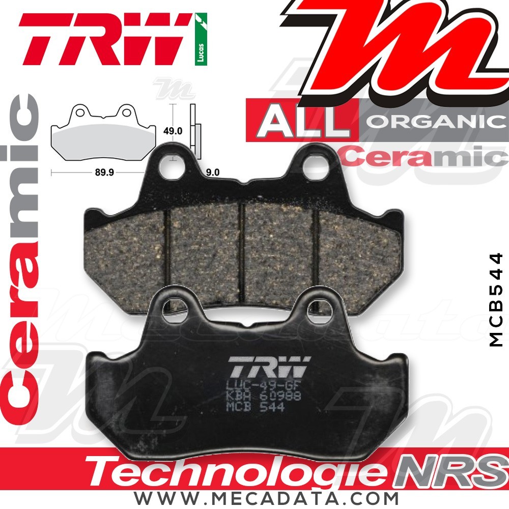 Plaquettes de frein Avant ~ TRW Lucas MCB 544 