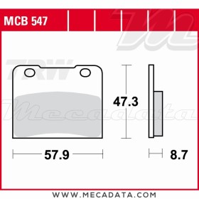 Plaquettes de frein Arrière ~ TRW Lucas MCB 547 
