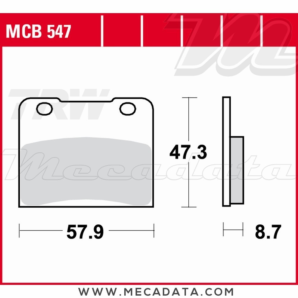 Plaquettes de frein Arrière ~ TRW Lucas MCB 547 