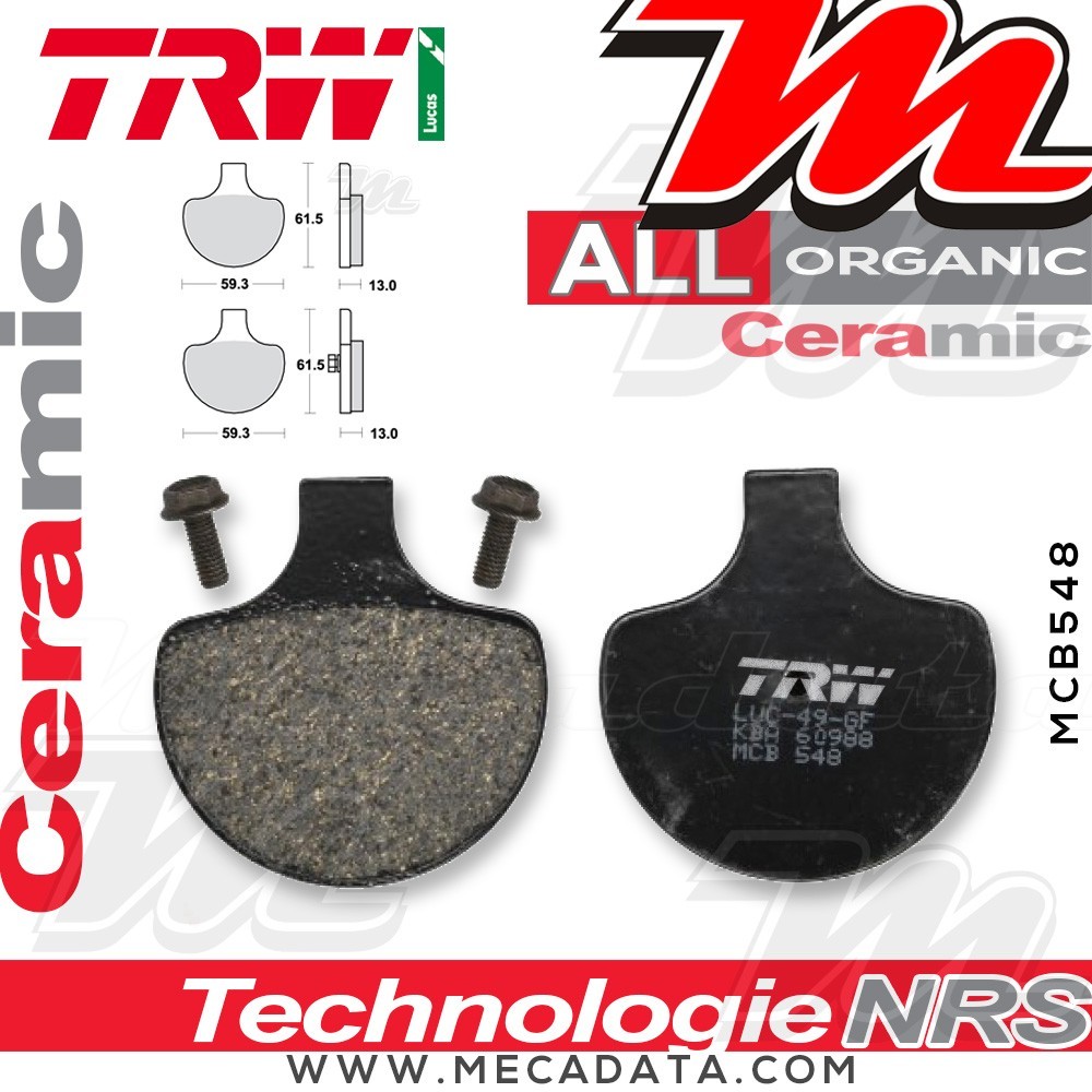 Plaquettes de frein Avant ~ TRW Lucas MCB 548 