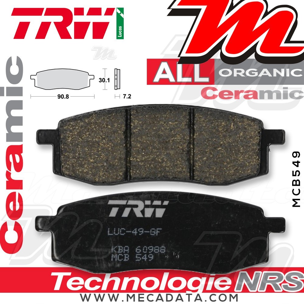 Plaquettes de frein Avant ~ TRW Lucas MCB 549 