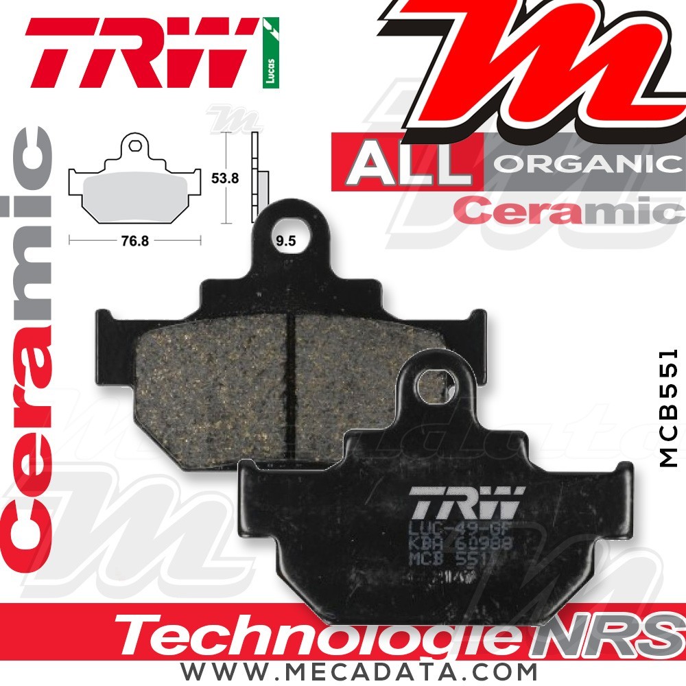 Plaquettes de frein Avant ~ TRW Lucas MCB 551 