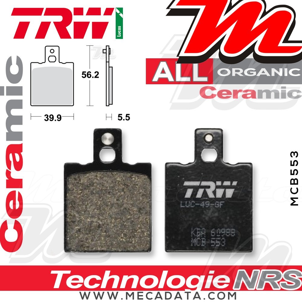 Plaquettes de frein Arrière ~ TRW Lucas MCB 553 