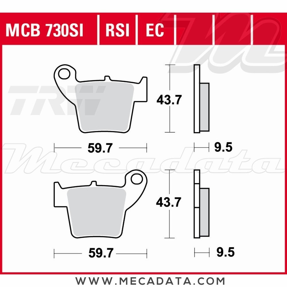 Plaquettes de frein Arrière ~ TRW Lucas MCB 730 RSI 