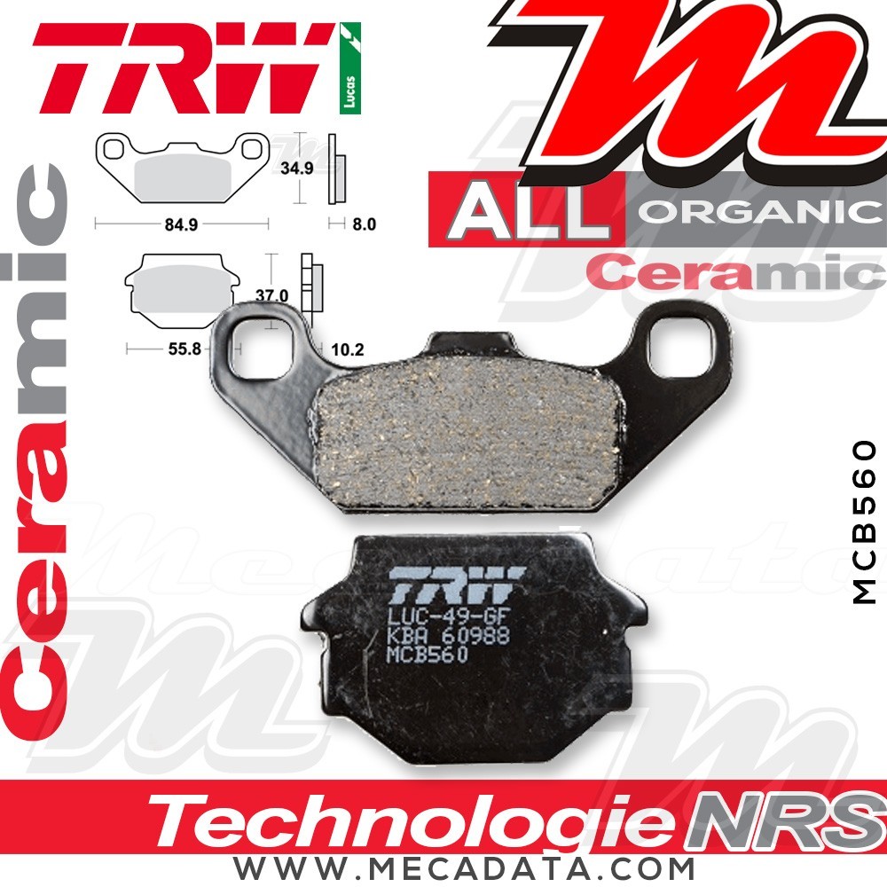 Plaquettes de frein Arrière ~ TRW Lucas MCB 560 