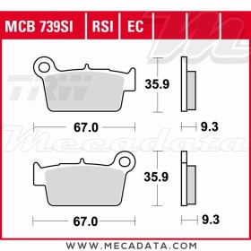 Plaquettes de frein Arrière ~ TRW Lucas MCB 739 RSI 