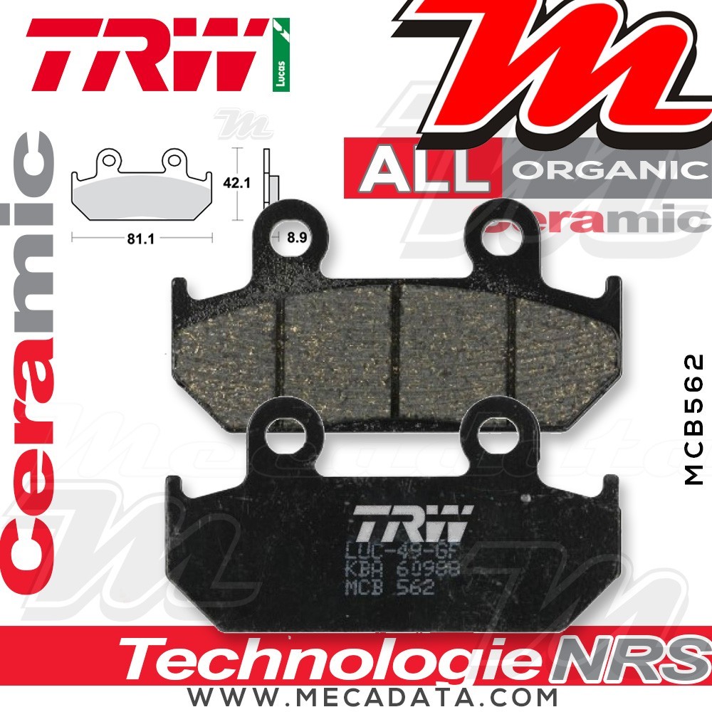 Plaquettes de frein Avant ~ TRW Lucas MCB 562 