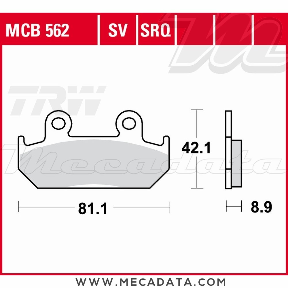 Plaquettes de frein Avant ~ TRW Lucas MCB 562 