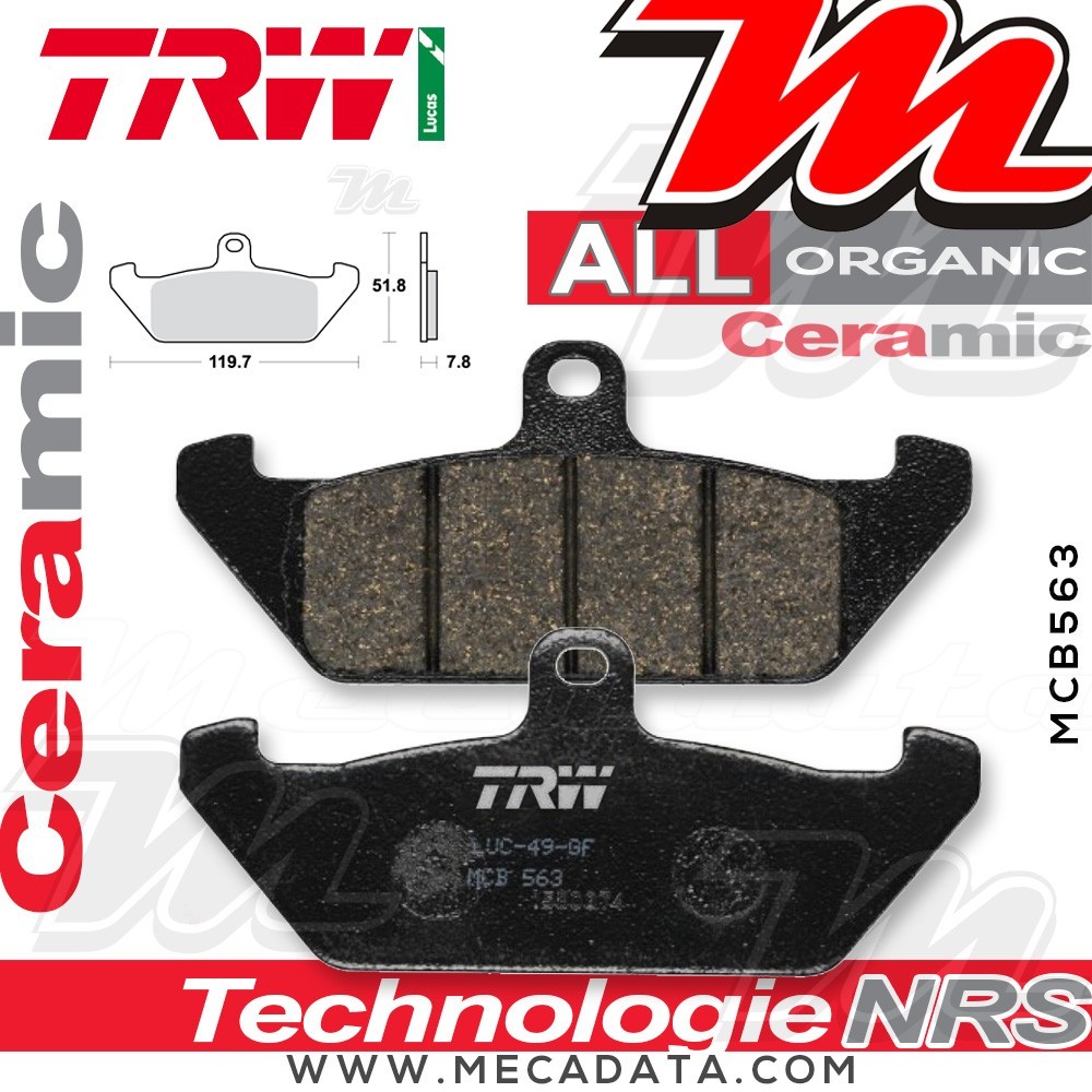 Plaquettes de frein Arrière ~ TRW Lucas MCB 563 