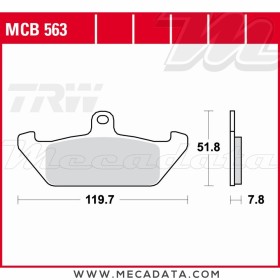 Plaquettes de frein Arrière ~ TRW Lucas MCB 563 