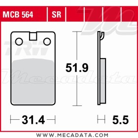 Plaquettes de frein Avant ~ TRW Lucas MCB 564 
