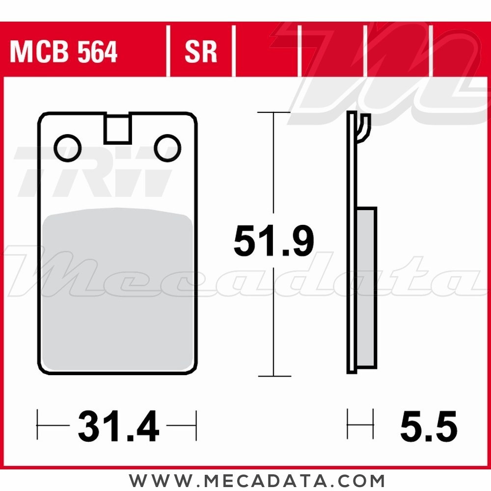 Plaquettes de frein Avant ~ TRW Lucas MCB 564 