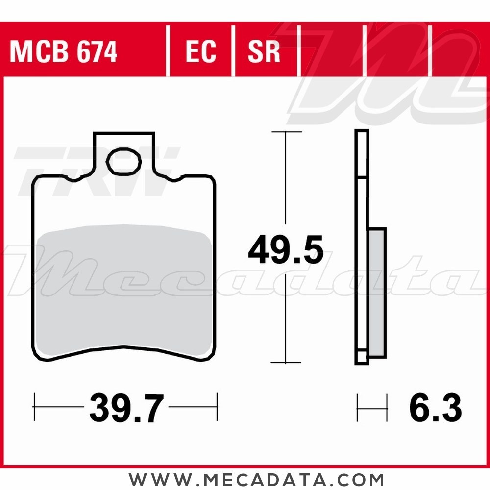 Plaquettes de frein Avant ~ TRW Lucas MCB 674 SR 