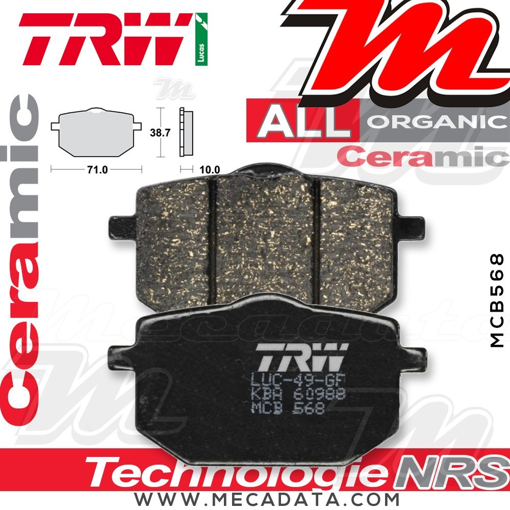 Plaquettes de frein Avant ~ TRW Lucas MCB 568 