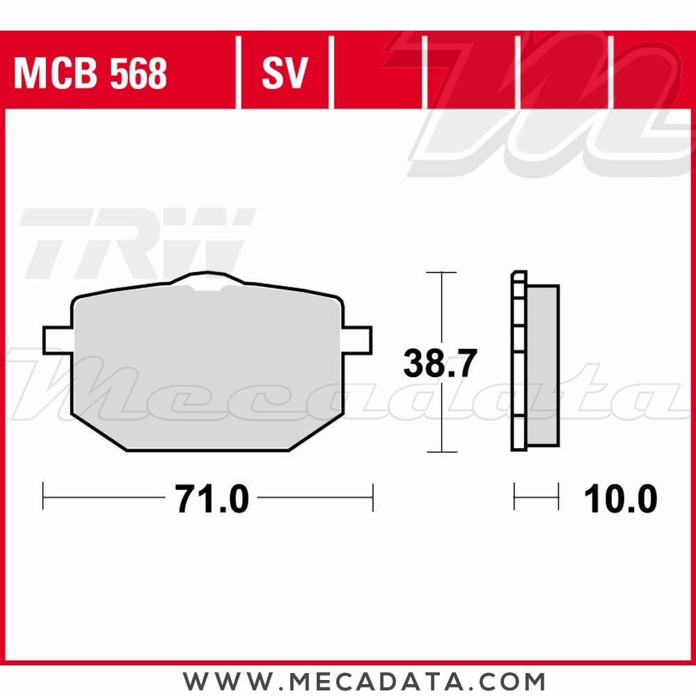 Plaquettes de frein Avant ~ TRW Lucas MCB 568 