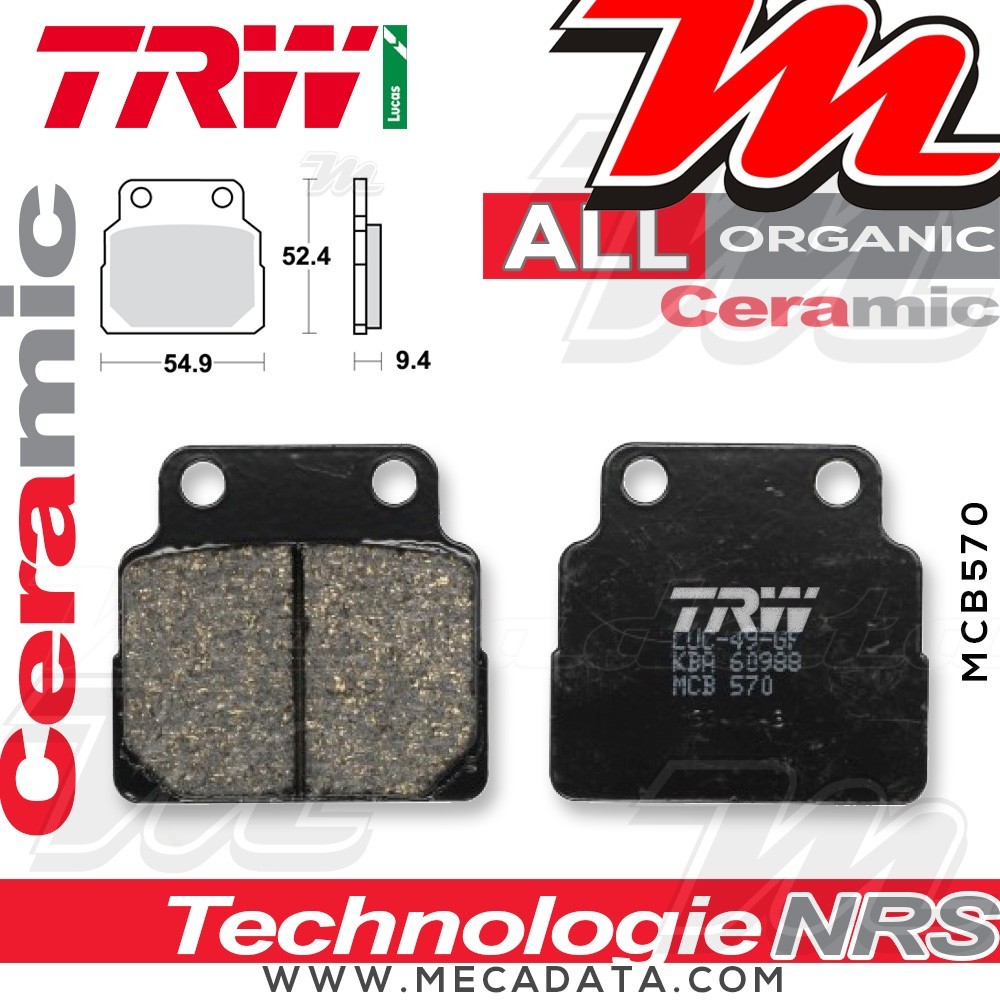 Plaquettes de frein Arrière ~ TRW Lucas MCB 570 