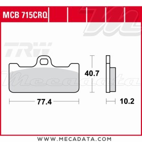 Plaquettes de frein Arrière ~ TRW Lucas MCB 715 CRQ 