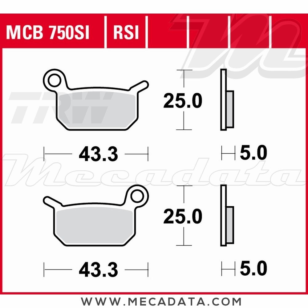 Plaquettes de frein Avant ~ TRW Lucas MCB 750 RSI 