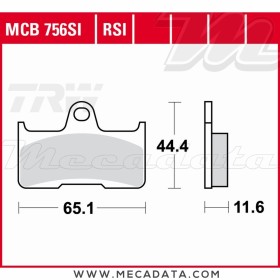Plaquettes de frein Arrière ~ TRW Lucas MCB 756 RSI 