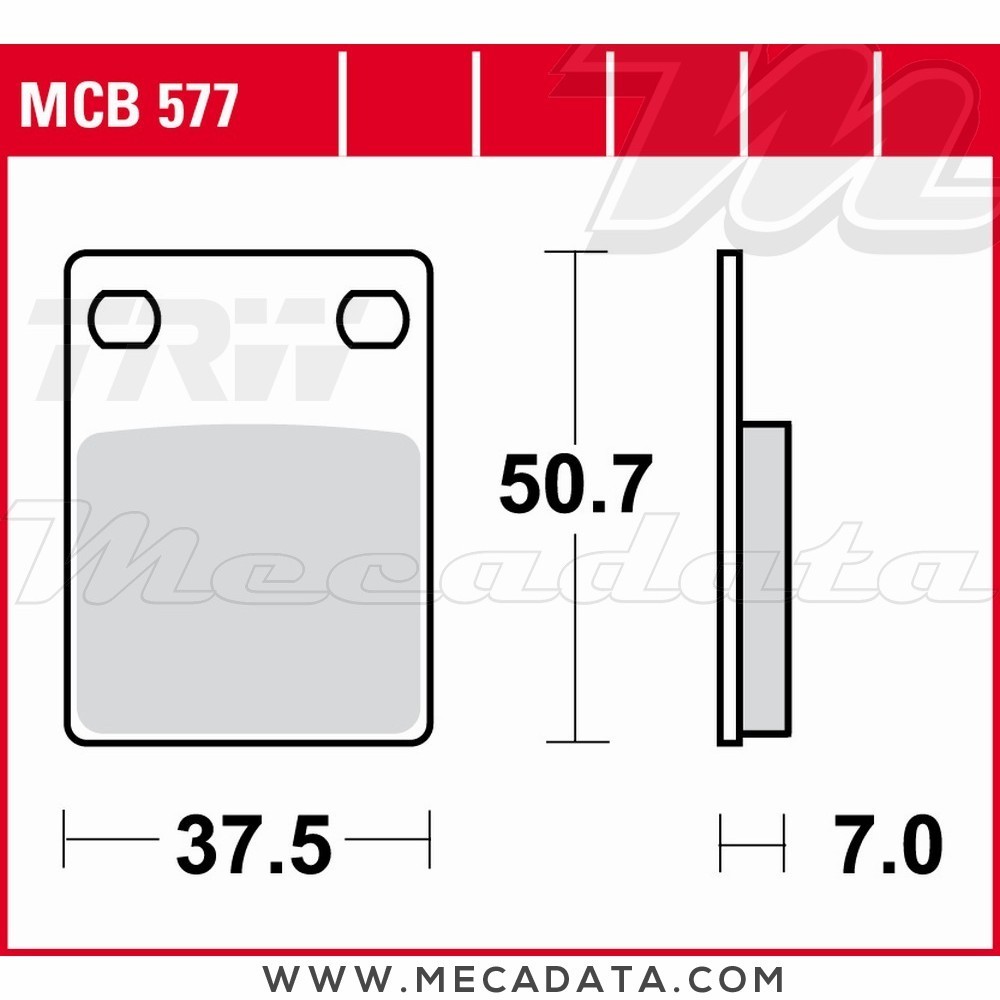 Plaquettes de frein Arrière ~ TRW Lucas MCB 577 
