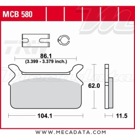 Plaquettes de frein Arrière ~ TRW Lucas MCB 580 