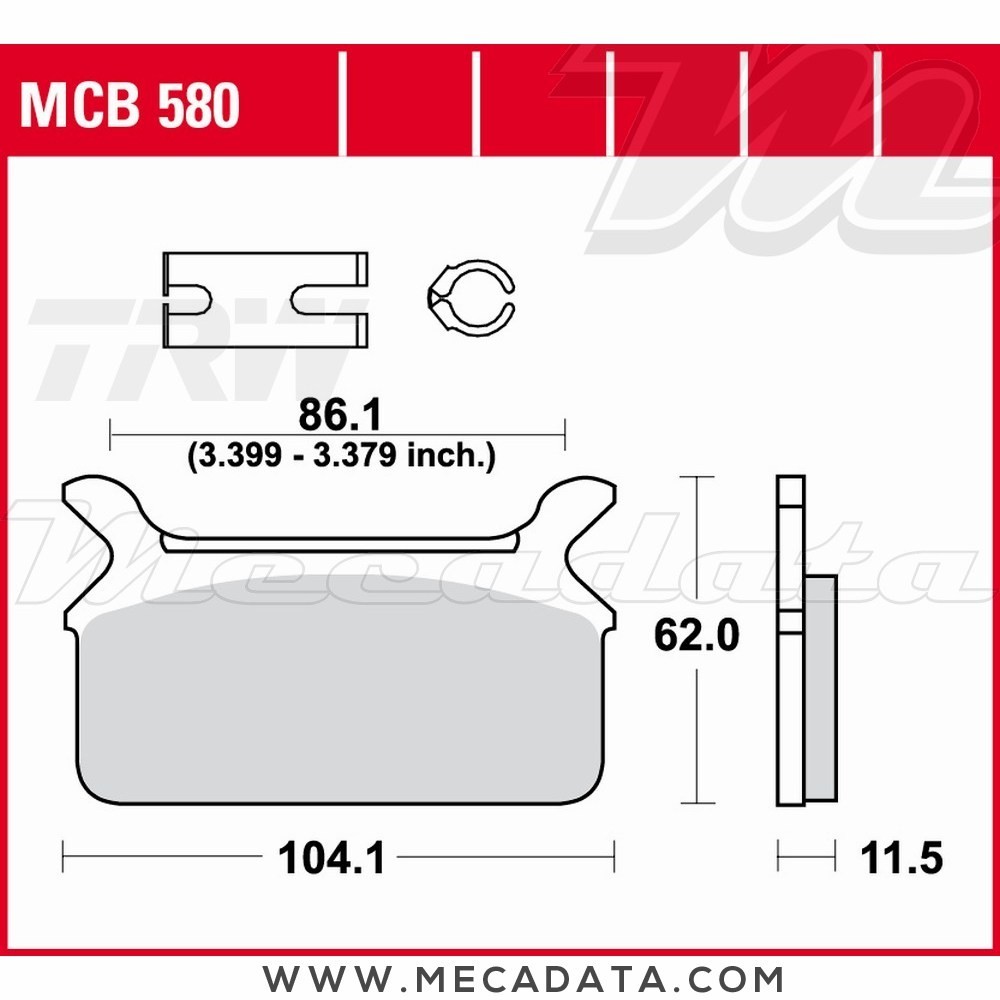 Plaquettes de frein Arrière ~ TRW Lucas MCB 580 