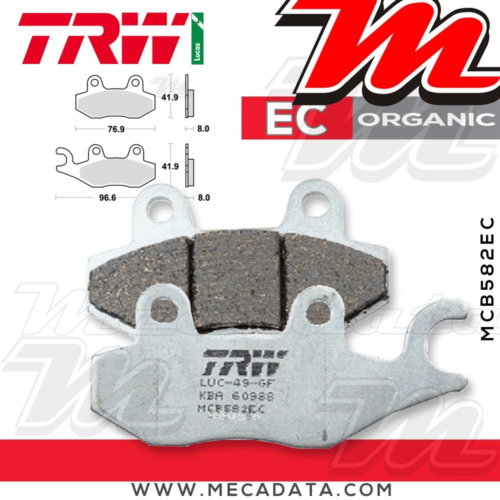 Plaquettes de frein Avant ~ TRW Lucas MCB 582 EC 